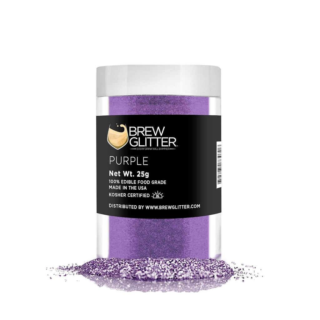 Purple BREW GLITTER Edible Glitter For Drinks, Cocktails, Beer, Garnish Glitter & Beverages | KOSHER & HALAL Certified | 100% Edible & Food Grade | Vegan, Gluten, Nut Free (25g, Purple)