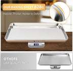 Stainless Steel Cookie Sheets, Baking Sheet Pan Set of 3, Non Stick and Heavy Duty and Easy Clean, 9/12/16 Inch