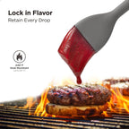 Kitchen Mama WaltzGrip Platinum Silicone Basting Pastry Brush: Set of 2 Heat-Resistant Brushes for Cooking, Baking, Grilling, and Spreading Oil or Butter - Dishwasher-Safe (Metal Gray)