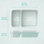 Bentgo Prep - 20-Piece 2-Compartment Reusable Meal Prep Containers with Lids, PFAS & BPA Free Materials, Durable, Microwave, Freezer, & Dishwasher Safe To Go Food Storage (Mint)