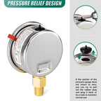 -30inHG-60PSI Stainless Steel Liquid Filled Pressure Gauge, 2.5" Dial Size, 1/8" NPT Lower Mount, for Tube, Water Pump, Gas, Liquid, Pressure Test (with Range Mark Pointer)