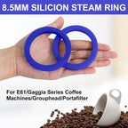 E61 Gasket 8.5mm Silicone Group Gaskets No BPA Fits for Gaggia Espresso Machine Machines Grouphead/Portafilter, Blue (2Pcs)