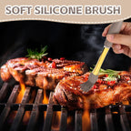 6pcs Basting Brush for Cooking, Silicone Heat Resistant Grilling Basting Brush with Hollow Handle for Cooking BBQ Baking Spreading Oil Sauce Butter Pastry Food Tool Kitchen Gadget(Grey & Blue)