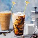 4Pcs Bumble Bee Cocktail Stirrers Swizzle Sticks Stainless Steel 7.5" Coffee Beverage Stir Sticks with Gold Decor Top for Mixing Cocktail, Hot Cocoa, Creamer