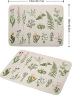 Sage Flower Herbs Dish Drying Mat For Kitchen Counter 16x18 In Green Leaves Microfiber Absorbent Dishes Pad Wild Plant Herbs Drying Pad Dish Drainer Rack Absorbent Fast Dry Kitchen Accessories