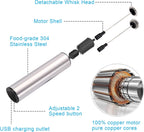 Micro Rechargeable Foamer| Handheld Battery Operated Milk Frother for Coffee| Travel Drink Mixer with Patent 2 Stainless Steel Whisk Heads| Keto Coffee, Latte, Cappuccino, Hot Chocolate| Silver