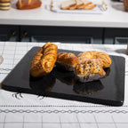 Granite Cutting Board, Marble Slab Pastry Board With Non-Slip Feet For Baking, Cheese, Charcuterie, Chocolate, 16x16 Inch, 1 Piece