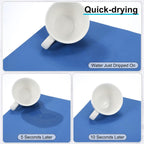 uxcell Silicone Mats for Kitchen Counter, 23.6" x 15.7" Non-Slip Countertop Protector Mat Heat Resistant Coffee Mat Waterproof Table Placemat, Blue