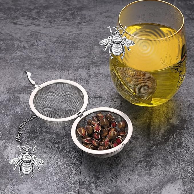 Tea Infusers for Loose Tea 3 Sets Tea Infuser Loose Leaf Tea Steeper Tea Stainless Steel Ball Mesh Tea Strainer Filters with Metal Pendant (Metal Animal)