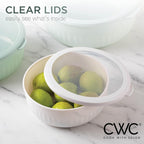 COOK WITH COLOR Prep Bowls with Lids- Wide and Deep Nesting Plastic Small Mixing Bowl Set with Lids, 12 Piece Set - Wide Bowls, Mint