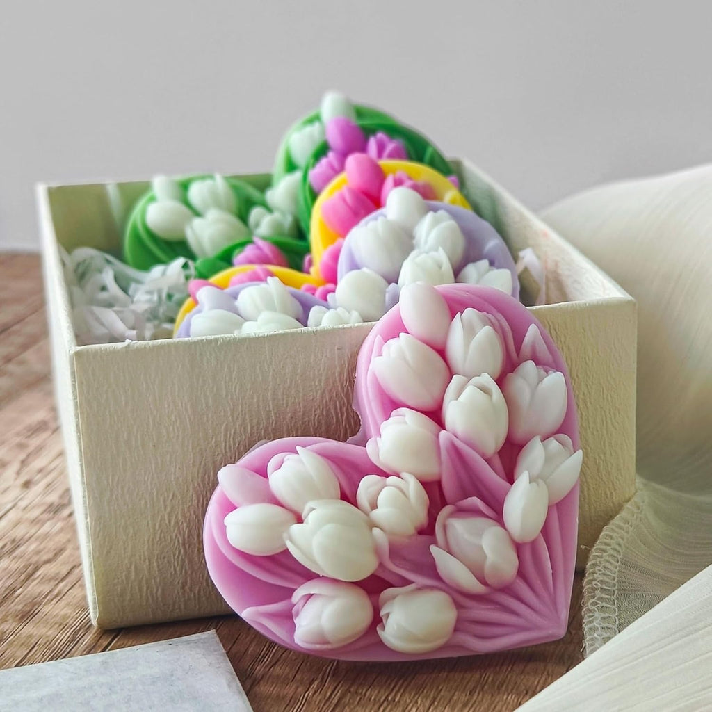 Tulip Flower Molds Flower Candle Resin Mold - Resin Casting Silicone Molds for Home Decor & Candle Making Wave Spiral Mold