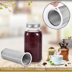 UPTRUST Durable Glass Cold Brew Mason Jar Iced Coffee Maker, 64 oz (2 Quart), Heavy Duty Stainless Steel Filter for Iced Brew Coffee, Lemonade, Ice Tea, Homemade Fruit Drinks Container