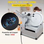 Commercial Dual Motor Meat Slicer 180W+370W | 12" Carbon Steel Blade, 0-7mm Adjustable - For Deli, Restaurant & Home Use