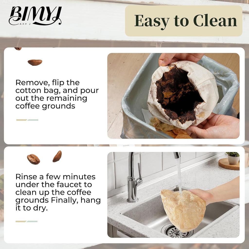 Reusable Cold Brew Bags & Cold Brew Coffee Bags Reusable - for Toddy Systems | 12.8 Inch Large 100% Natural Organic Cotton Cold Brew Filter Bags 2-Pack + 2 Bonus 304 Silver Spoons