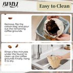 Reusable Cold Brew Bags & Cold Brew Coffee Bags Reusable - for Toddy Systems | 12.8 Inch Large 100% Natural Organic Cotton Cold Brew Filter Bags 2-Pack + 2 Bonus 304 Silver Spoons