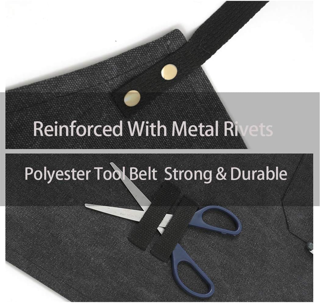 No-Tie Canvas Apron Heavy-Duty 16OZ Work Apron with Front Pocket Extra Long Straps Adjustable M–XXL
