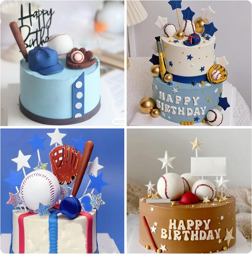 Mujiang Baseball Fondant Molds Sports Theme Silicone Molds Baseball Cap Bat Cake Decoration Mold For Cake Decorating Chocolate Gum Paste Candy Polymer Clay Set Of 3