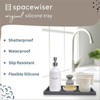 Countertop and Vanity Tray - 2 PC Large 11.7" Silicone Bathroom Trays, Counter Organizer, Dish Soap Sponge Holder Kitchen Sink Tray Organizer, Sink Caddy Toothbrush Key Kitchen Soap Trays