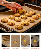 Katbite Unbleached Parchment Paper Baking Sheets, 120Pcs 12x16 Inch Precut Parchment Paper for Baking, Heavy Duty & Non-stick, Half Sheet Paper for Baking, Cooking, Steaming, Oven Paper