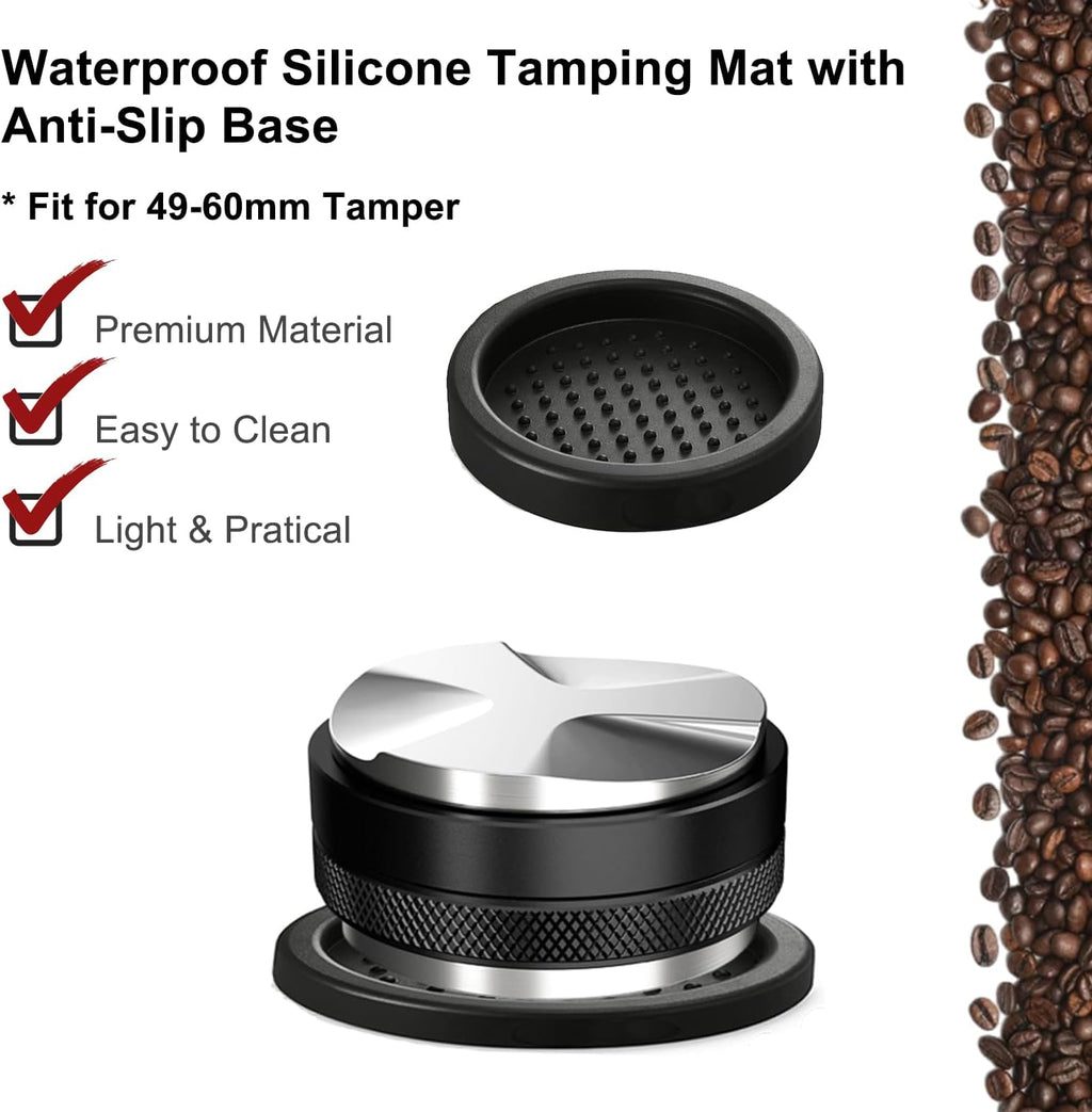Espresso Accessories Kit 51mm Tamper: 51mm Espresso Tamper and Coffee Distributor, Espresso Tamper Kit Barista Tools with WDT Tool Tamping Mat Brush | Dual Head Espresso Leveler for 51mm Portafilter