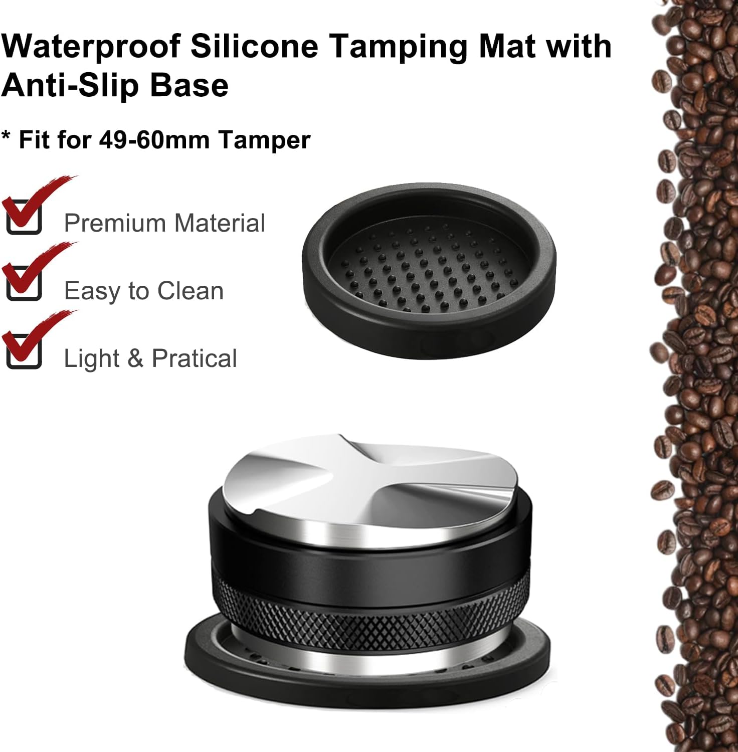 Espresso Accessories Kit 51mm Tamper: 51mm Espresso Tamper and Coffee Distributor, Espresso Tamper Kit Barista Tools with WDT Tool Tamping Mat Brush | Dual Head Espresso Leveler for 51mm Portafilter