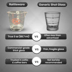 Rattleware 3 oz Espresso Shot Glass Pitcher with Handle - Double Spouted Genuine Barista Measuring Cup with ML & OZ Graduations - Durable Swift Espresso for Pouring Shots & Coffee