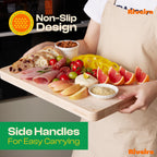 Riveira Maple Wood Cutting Board – Versatile and Durable: Set Of 2 Pcs Rectangular Wooden Cutting Board – Natural Wooden Cutting Boards For Kitchen – Complete Maple Wooden Chopping Board