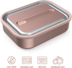 Bentgo MicroSteel Leak-Proof Lunch Box - Microwave-Safe, Oven-Safe, Bento-Style Container with Removable Divider, Airtight Lid, Sustainable Design, Odor & Stain Resistant (Rose Gold)