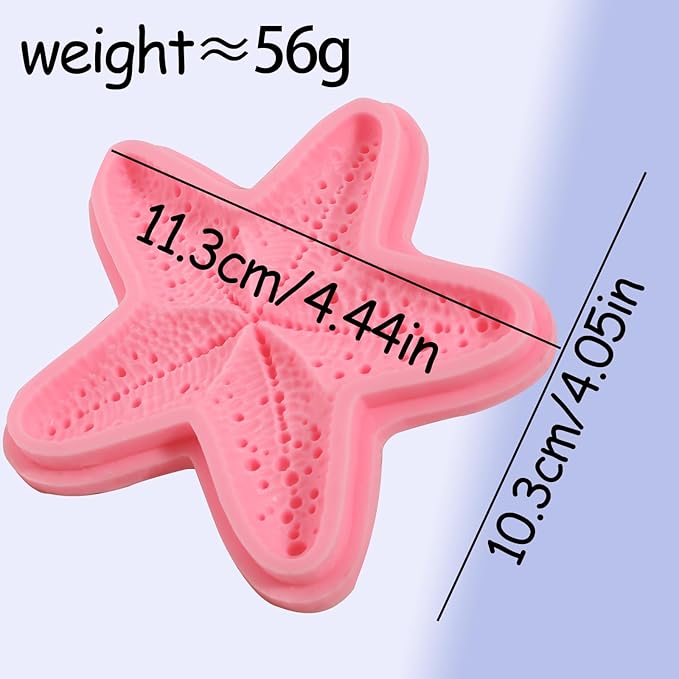 1Pcs Starfish Candy Fondant Mold, Cute Marine Life Chocolate Silicone Mold, Suitable for Theme Party Cake Decoration Kitchen Baking Cookie Dough Making, Resin Crafts Clay Keychain