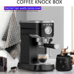 Coffee Knock Box, Espresso Knock Box with Barista Towels, Coffee Grounds Container Disposal,Removable Knock Bar and Non-Slip Base, Espresso Machine Accessories,Black, JDHAVMOS