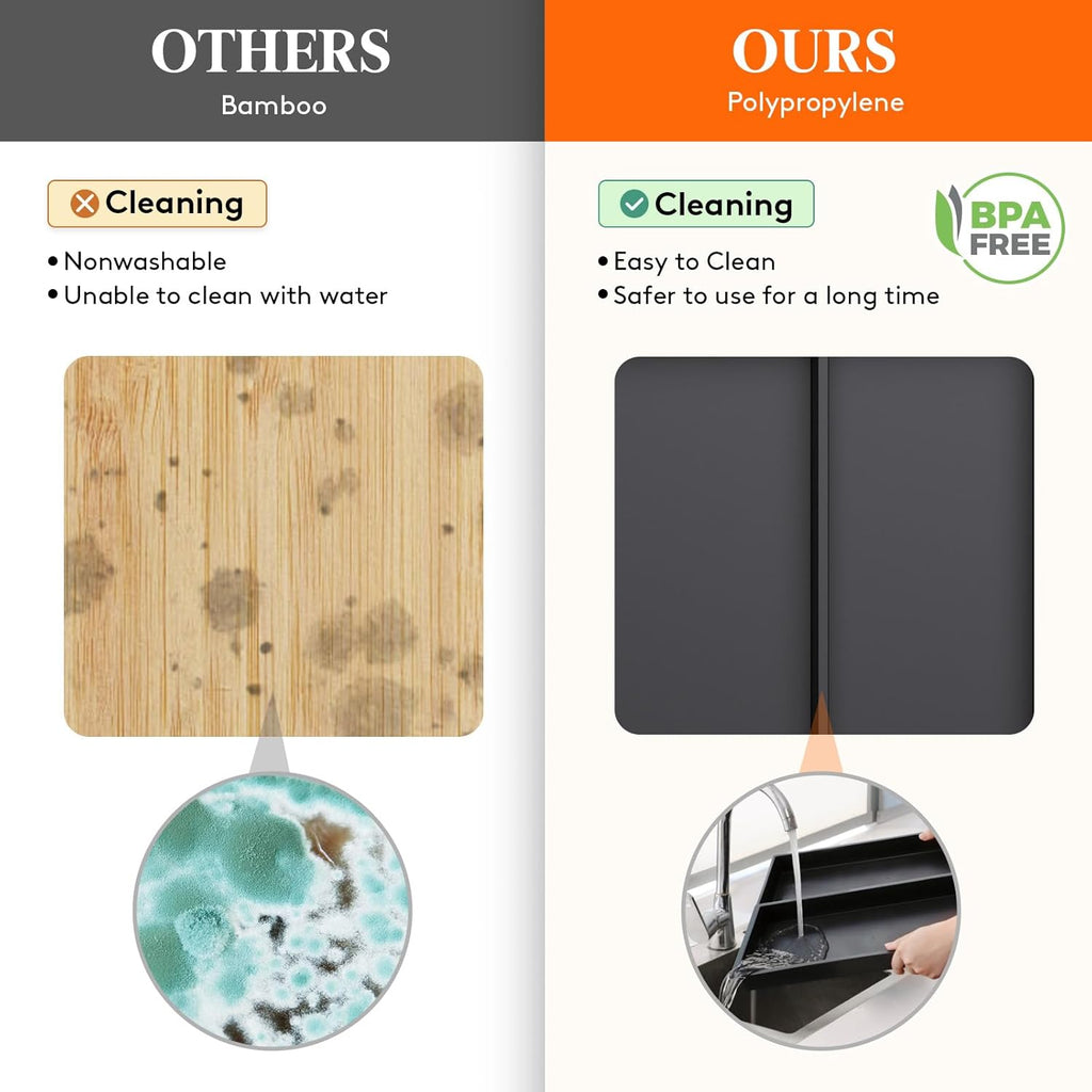 Lifewit Utensil Drawer Organizer, Expandable Cooking Silverware Tray for Kitchen Drawer, Adjustable Cutlery Flatware Holder, Plastic Spatula Tools and Gadgets Storage Divider, 2 Compartments, Black