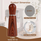 51mm Espresso Accessories Kit, WDT Tool, Dosing Funnel and Puck Screen Set, 316 Stainless Steel Needle Coffee Distribution Stirrer Fits Delonghi 51 mm Espresso Machines and Portafilter