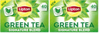 Lipton Signature Blend Green Tea Bags, Unsweetened Teabags for Hot Tea or Iced Tea with Caffeine and Flavonoids, 40 Total Tea Bags (Pack of 2)