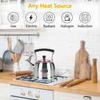 Tea Kettle Stainless Steel Teapot, Stainless Steel Teakettle for Stove Top with Heat Proof Ergonomic Handle 3.0 Quart