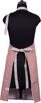 AMOUR INFINI Cotton Aprons for Women with Pockets Adjustable Strap and Waist Ties Washable Printed Aprons for Baking, Cooking, Gardening (27.5 x 33 Inches - Rust)