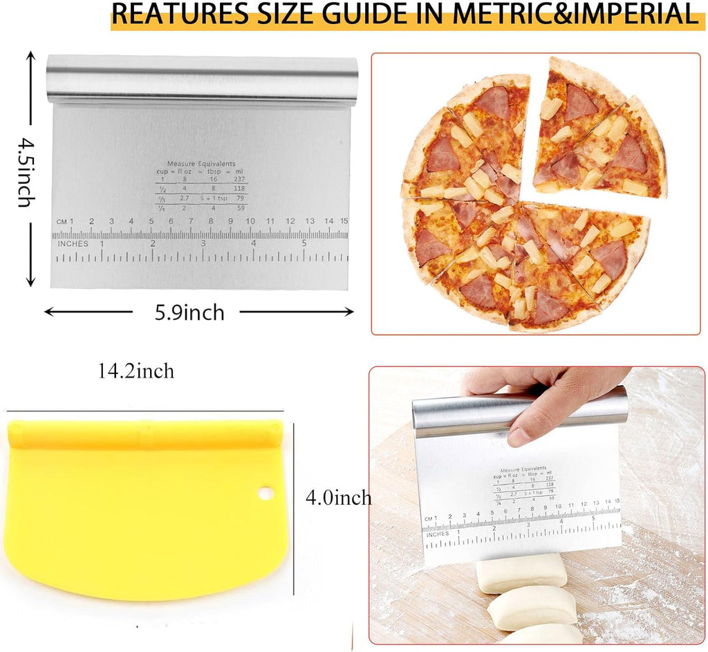 Adjustable Rolling Pin 20 Set and Silicone Baking Pastry Mat Set,Thickness Rings,Dough Roller & Steel Cutter& 6 Cookie Molds & 10 Cake Molds for Baking Dough Stainless Steel Dough Roller, Pizza, Pie