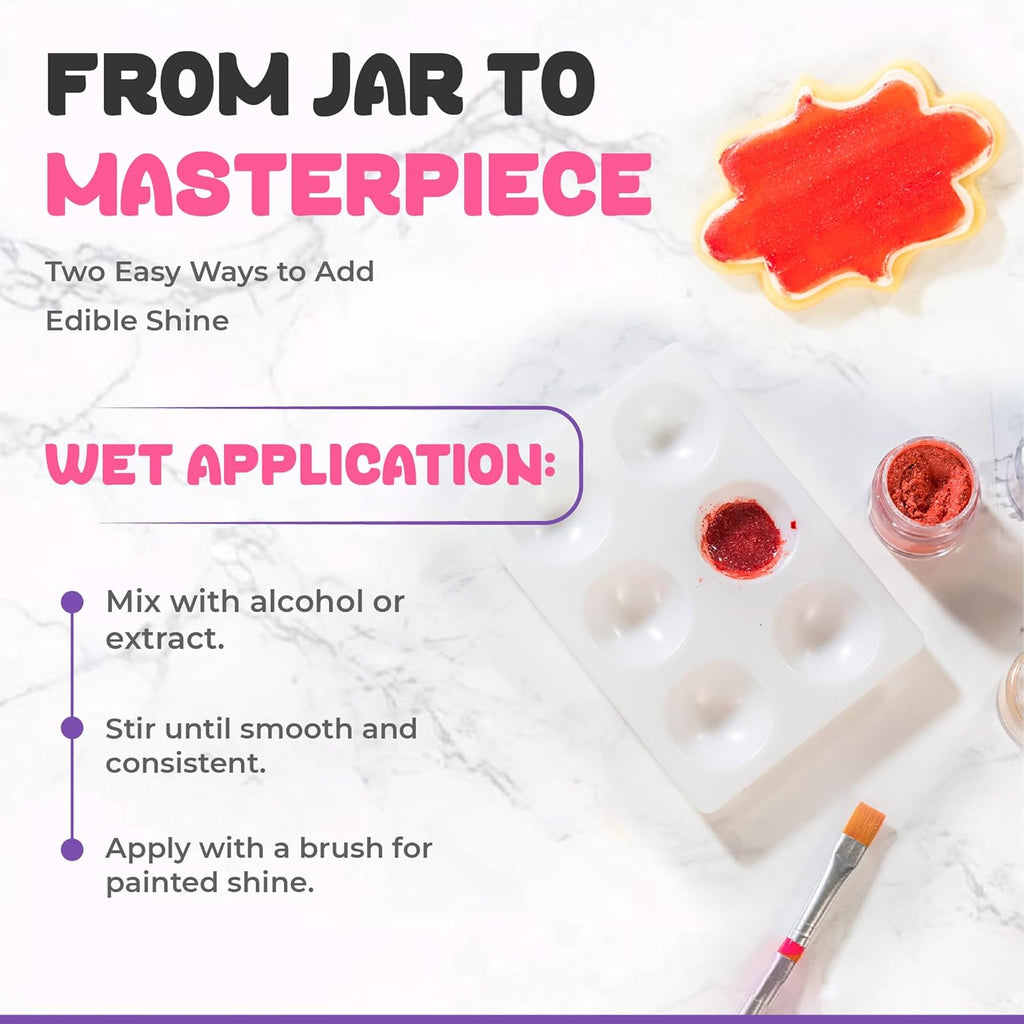 Bakerpan Pearl Luster Dust Edible, Leaf Green Edible Glitter for Cocktails, Set of 2-4 Grams Glitter for Cake Decorating, Cookies, Chocolates and Candies, Drinks (Made in USA)