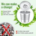 CAPMESSO Reusable K-Cups for Keurig 1.0: Stainless Steel Refillable Coffee Pods - Universal Metal Coffee Filter for Keurig Coffee Maker, Dual-mesh for Richer Coffee NO Sediment, Eco-Friendly (4 Pack)