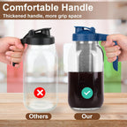 Cold Brew Coffee Maker Pitcher,64 Oz Heavy Duty Glass Mason Jar Pitcher with V-shaped Pour Spout Handle Lid,Stainless Steel Filter for Iced Coffee,Iced tea,Fruit Drinks,lemonade - Blue