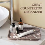 Koville Marble Tray, 12"x8" Marble Vanity Tray for Bathroom Kitchen Countertop, Rectangular Stone Tray for Cosmetics Perfume Trinket, Decorative Catchall Trays (Lilac)