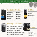 2 Pack Reusable K Cups for Keurig, Stainless Steel Reusable K Pods Coffee Filter, Refillable K Cups Compatible with Keurig 1.0