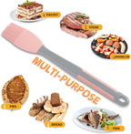 2Pcs Grill Basting Brush - Extra Long Silicone Basting Pastry Brush for Grilling 2inch Wide,Heat Resistant Brushes Spread Oil Butter Sauce Marinade for Cooking Baking BBQ(Pink 2)
