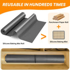 Silicone Baking Mat Roll -Reusable & Best German Silicone Mat Roll-Heat Resistant Freeze Dryer Mat Non Stick Pastry Mat Dough Rolling Mat, Non Slip Countertop Protector Mat, Cut to Size Silicone Mat