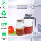 Cold Brew Mason Jar Iced Coffee Maker 64 Oz Wide Mouth Jar Cold Brew Pitcher With Coffee Filter Food Grade Airtight & Leak-Proof Pitcher 2 Quart