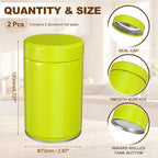 uxcell 2Pcs Round Tea Canisters, 5" x 3" Airtight Metal Tea Containers for Loose Tea, Coffee Beans, Spices - Durable, Compact, and Stylish Storage Tea Tin (Green)