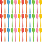Irenare 36 Pcs Mini Silicone Spatulas Bulk 8.3 Inch Heat Resistant Scrapers Rubber Spatulas Seamless Design Non Stick Flexible for Kitchen Use Cooking Baking Mixing