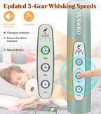 YUSWKO Milk Frother Handheld for Coffee, Rechargeable Drink Mixer with 3 Heads 3 Speeds Electric Coffee Frother Whisk, Gift for Many Occasions and Festival