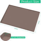 TRZZ Silicone Waterproof Under Sink Mat 34" x 19", Drip Tray and Cabinet Liner for Kitchen and Bathroom, Prevents Water Damage and Organizes Cabinets (Brown)