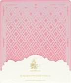 Cake Baking Stencil - Seamless Delicate Pattern for Decorating Tall Double Barrel Cake to Use with Buttercream, Royal Icing, Ganache, Paint, Airbrush (RHOMBA)