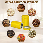 uxcell 2Pcs Round Tea Canisters, 5" x 3" Airtight Metal Tea Containers for Loose Tea, Coffee Beans, Spices - Durable, Compact, and Stylish Storage Tea Tin (Yellow)